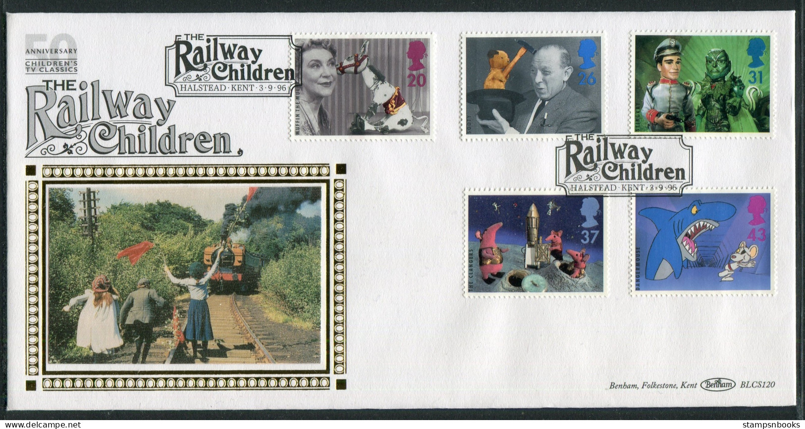 1996 GB C Hildren's TV, The Railway ChildrenFirst Day Cover, Halstead Kent Benham BLCS 120 FDC  - 1991-00 Ediciones Decimales