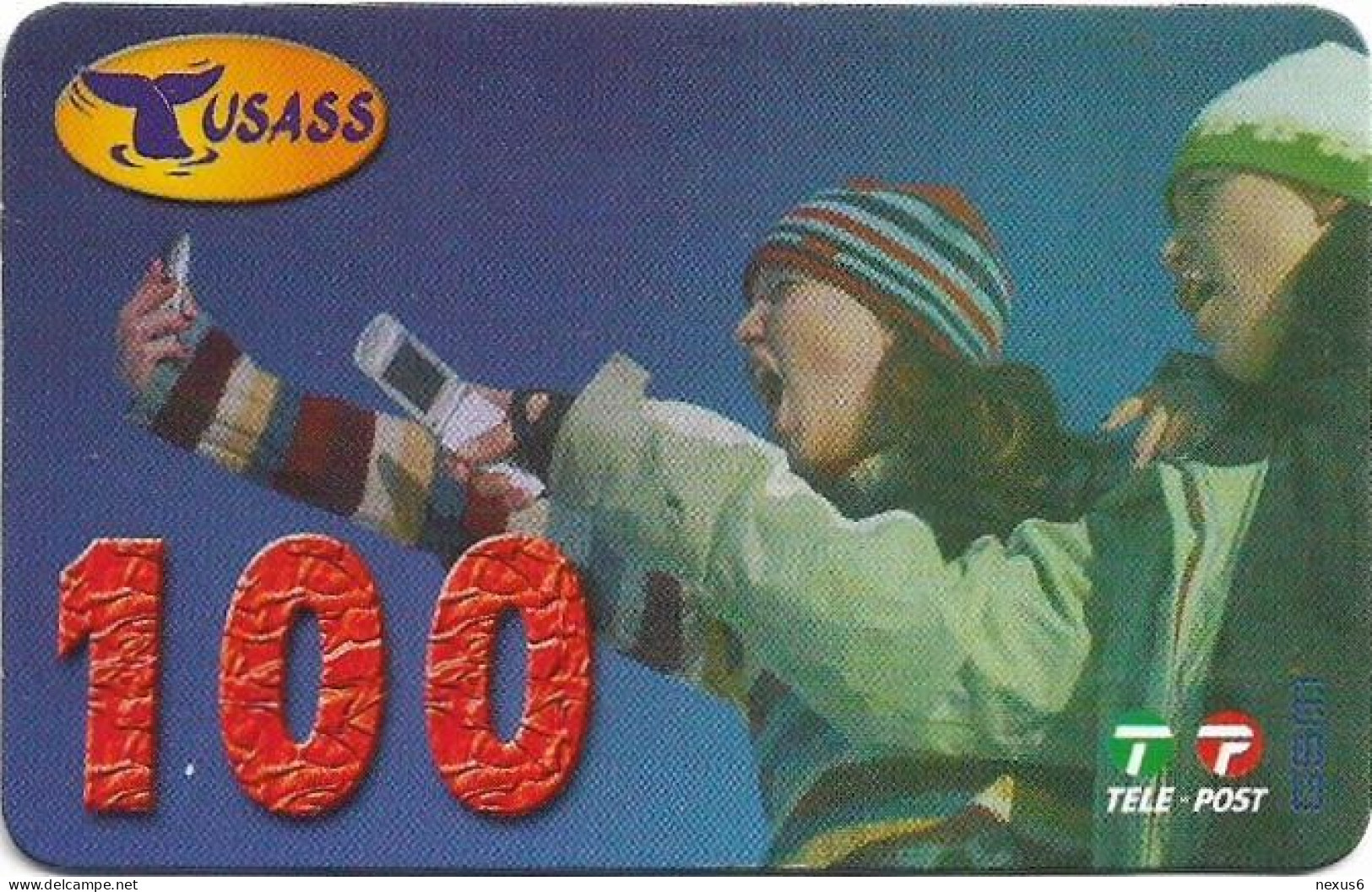 Greenland - Tusass - Two Girls With Mobile, GSM Refill, 100kr. Exp. 01.12.2006, Used - Groenlandia