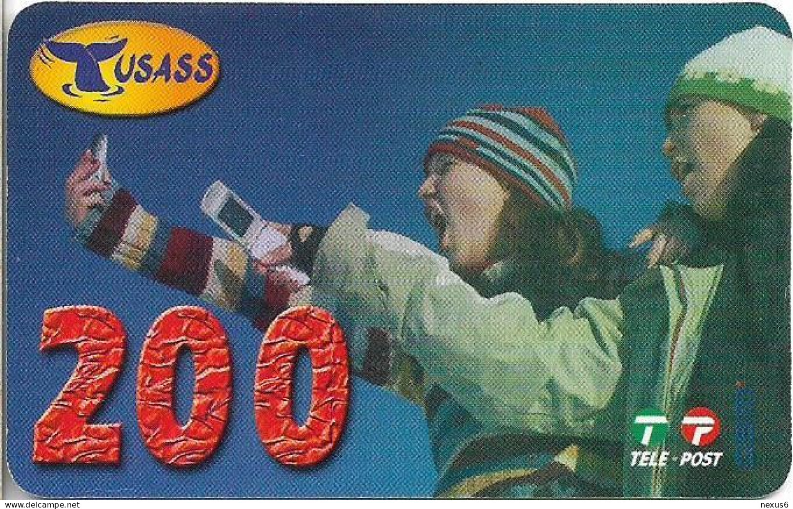 Greenland - Tusass - Two Girls With Mobile, GSM Refill, 200kr. Exp. 04.02.2007, Used - Groenland
