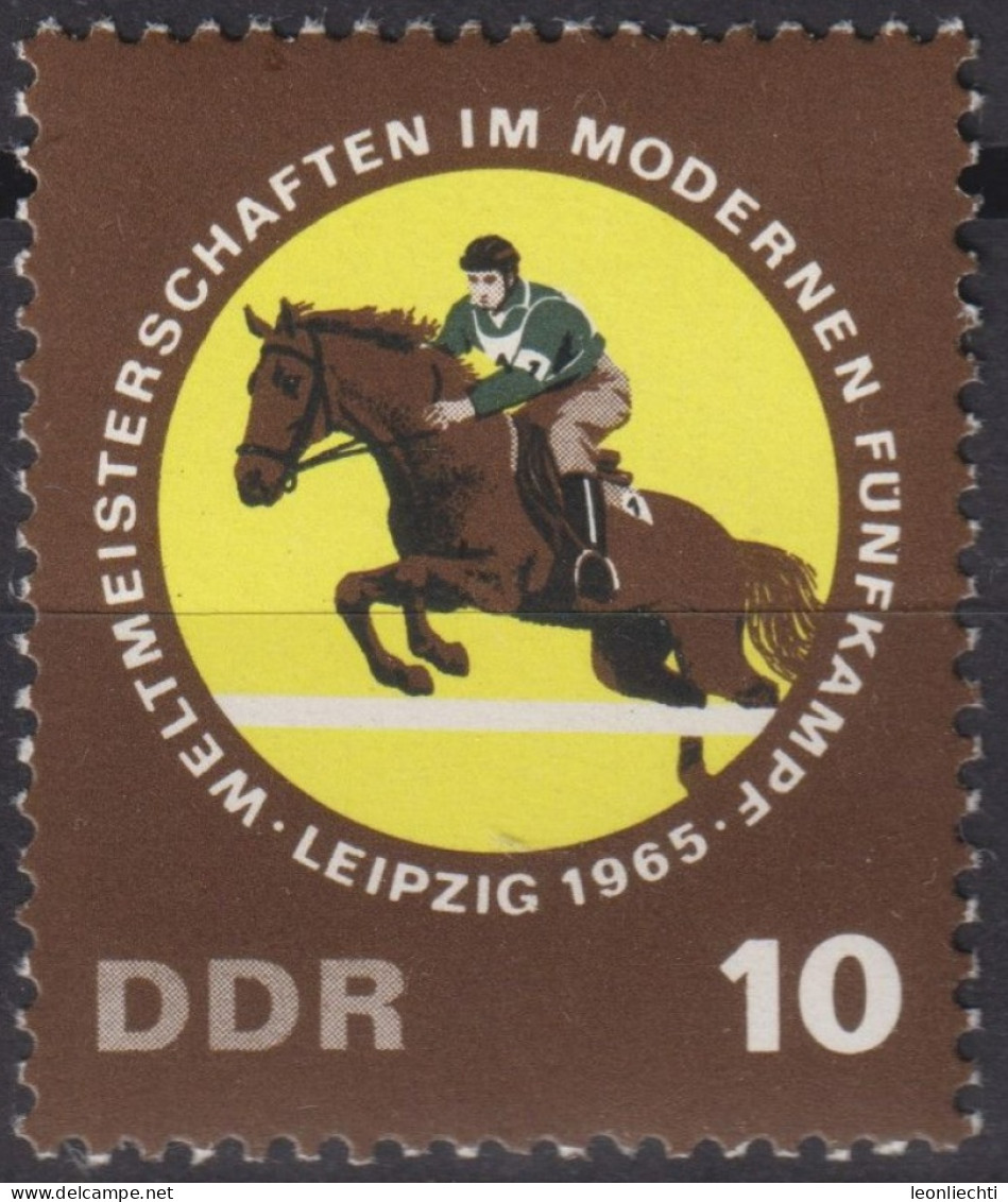 1965 DDR, ** Mi:DD 1133, Yt:DD 833, Springreiten, Weltmeisterschaft Im Modernen Fünfkampf, Leipzig - Jumping