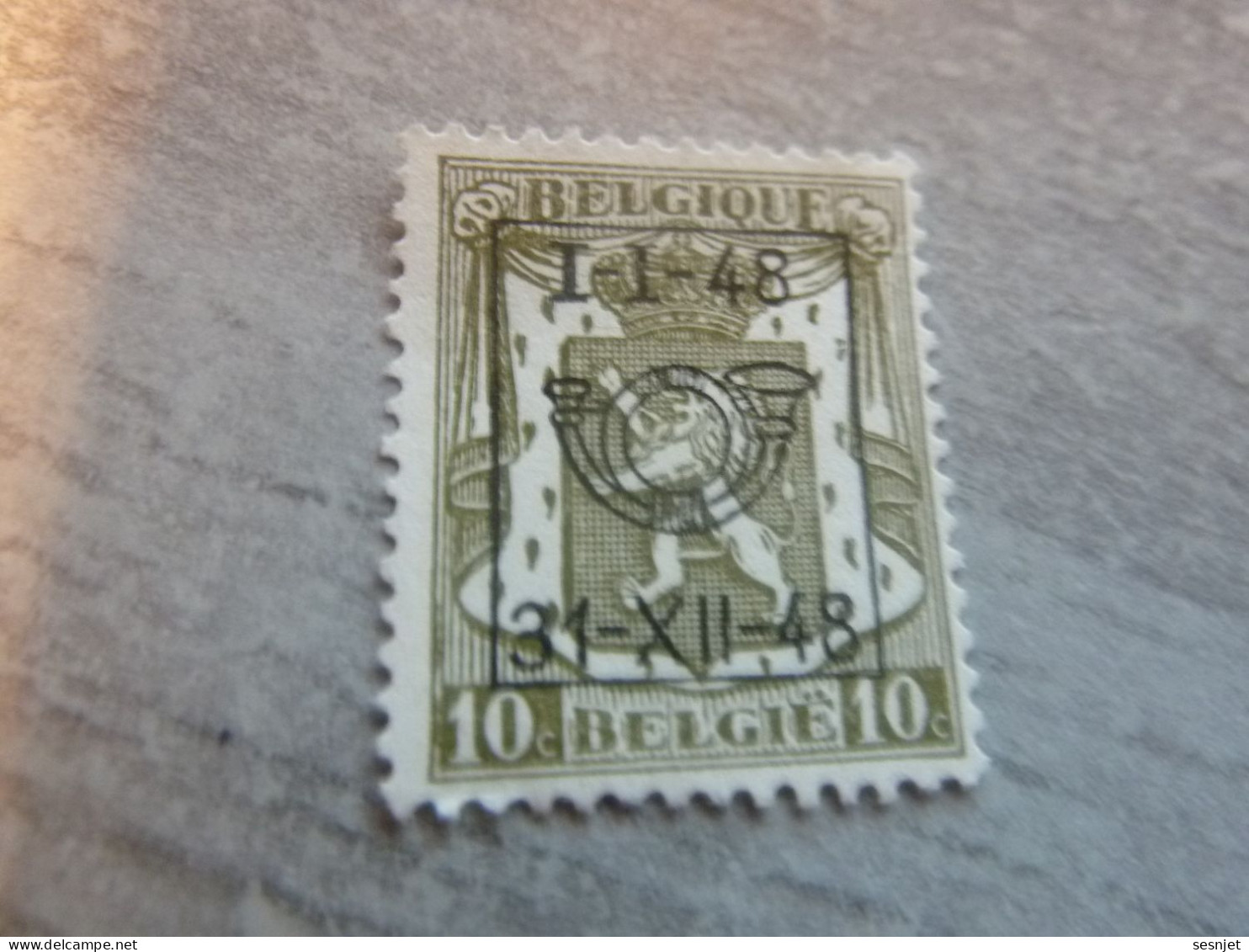 Belgique - Lion - Préoblitéré - 10c. - Gris - Neuf - Année 1948 - - Typos 1951-80 (Ziffer Auf Löwe)
