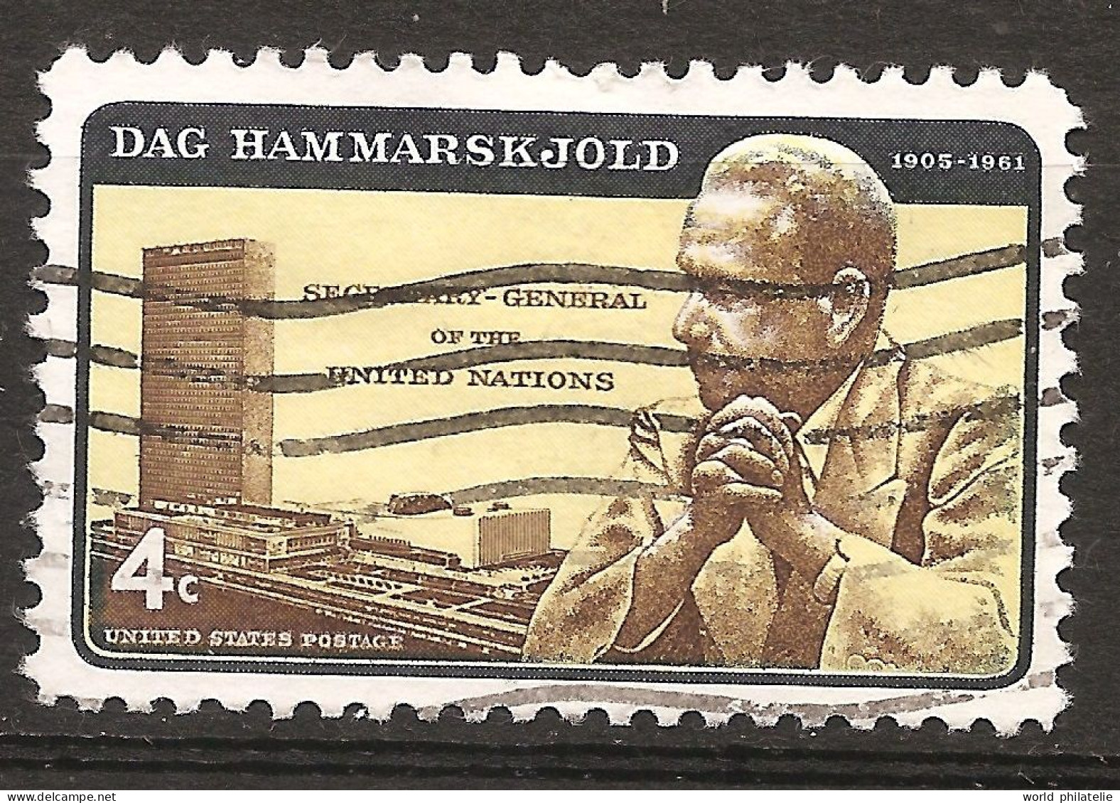 Etats-Unis D'Amérique USA 1962 N° 736 O Siège, ONU, Dag Hammarskjöld, Crash Aérien, Casque Bleu, Prix Nobel De La Paix - Used Stamps
