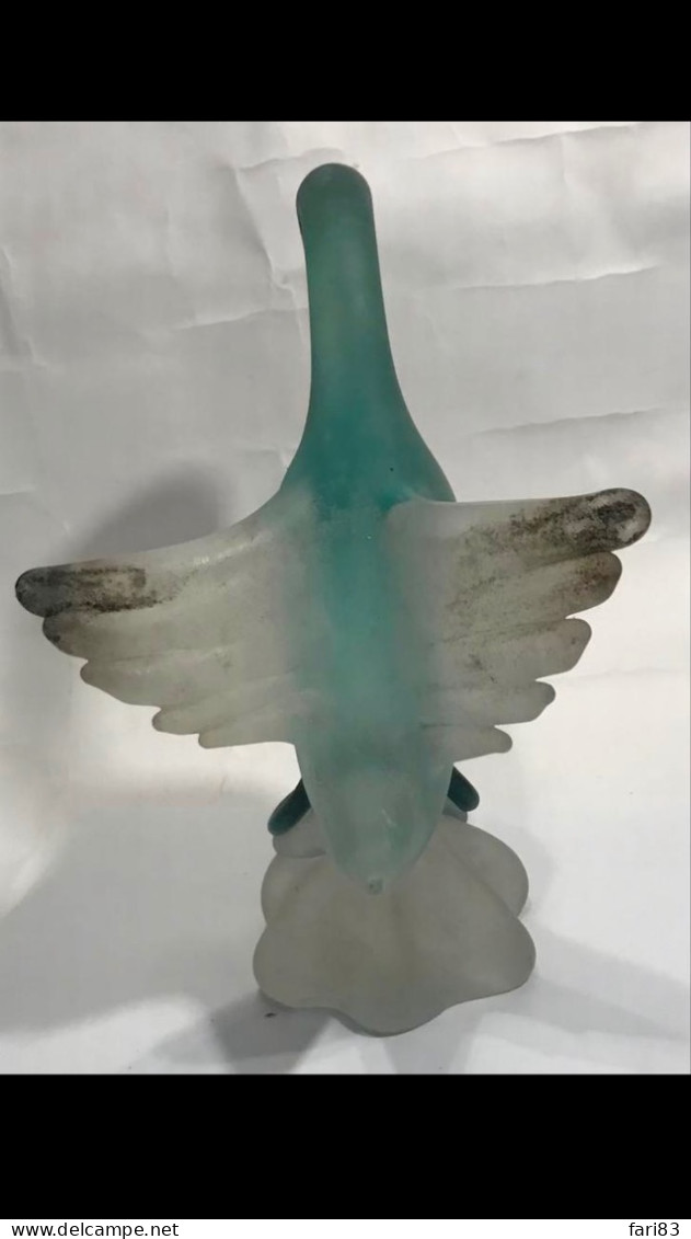 Cenedese - Murano Glass Swan (Venice) - Scavo (antiqued Look) - Vidrio & Cristal