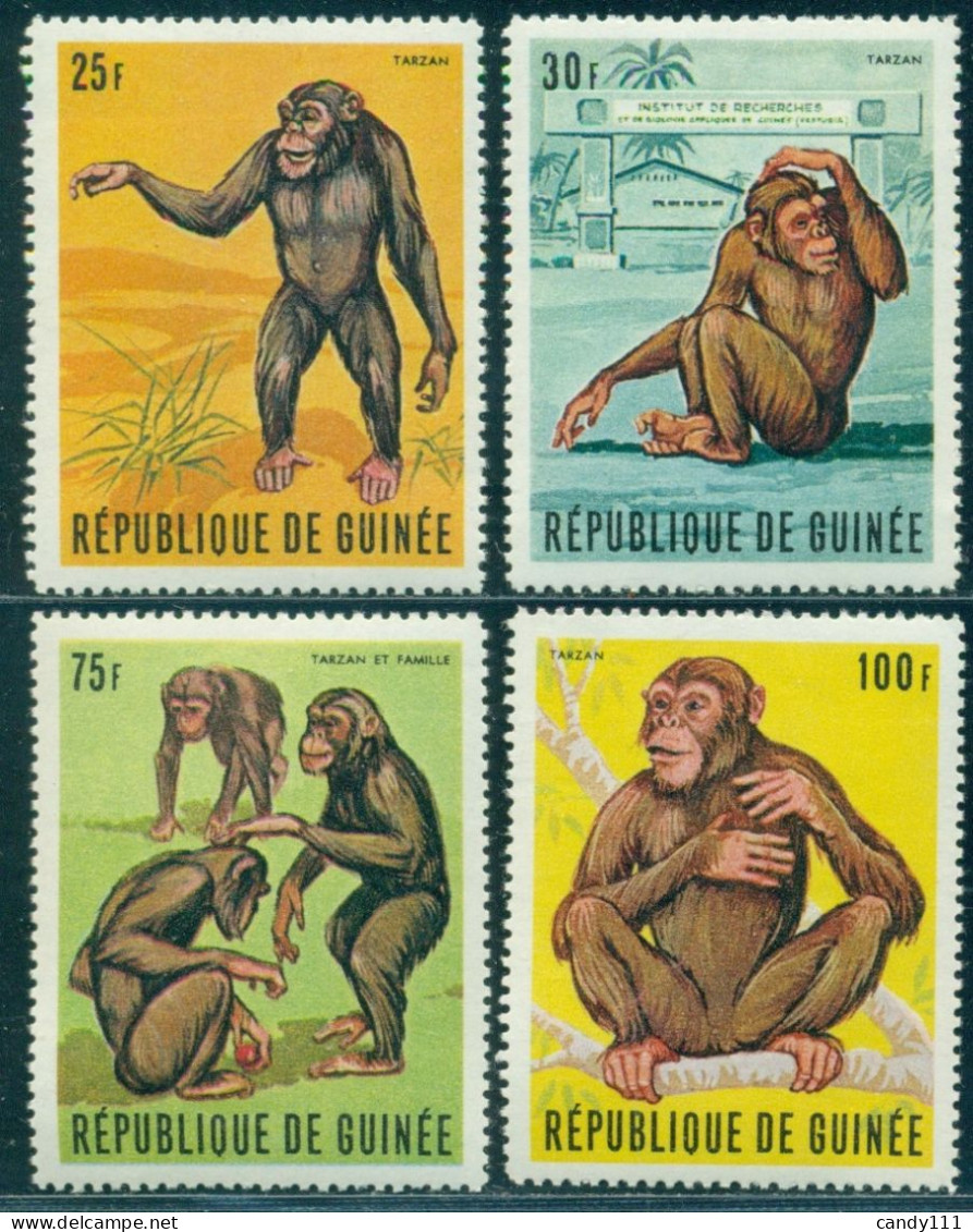 1969 Wild Animals,The Monkey “Tarzan”,Chimpanzee,chimp,Guinea,532,MNH - Chimpancés