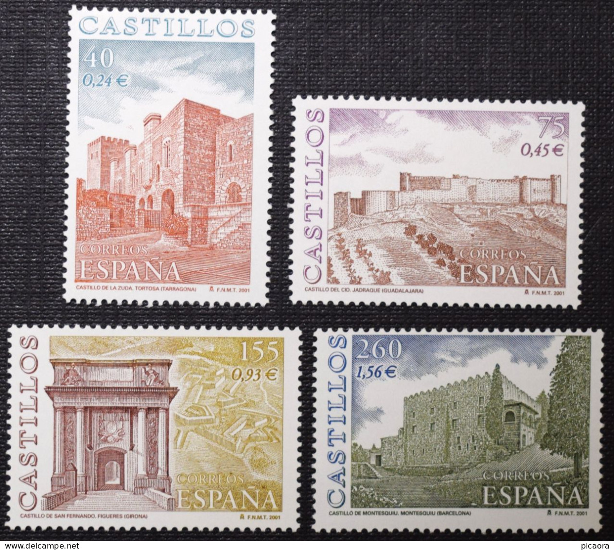 España Spain 2001  Castillos Castles Châteaux  Mi 3618/21 Yv 3352/55 Edi 3785/88   Nuevo New MNH ** - Castillos