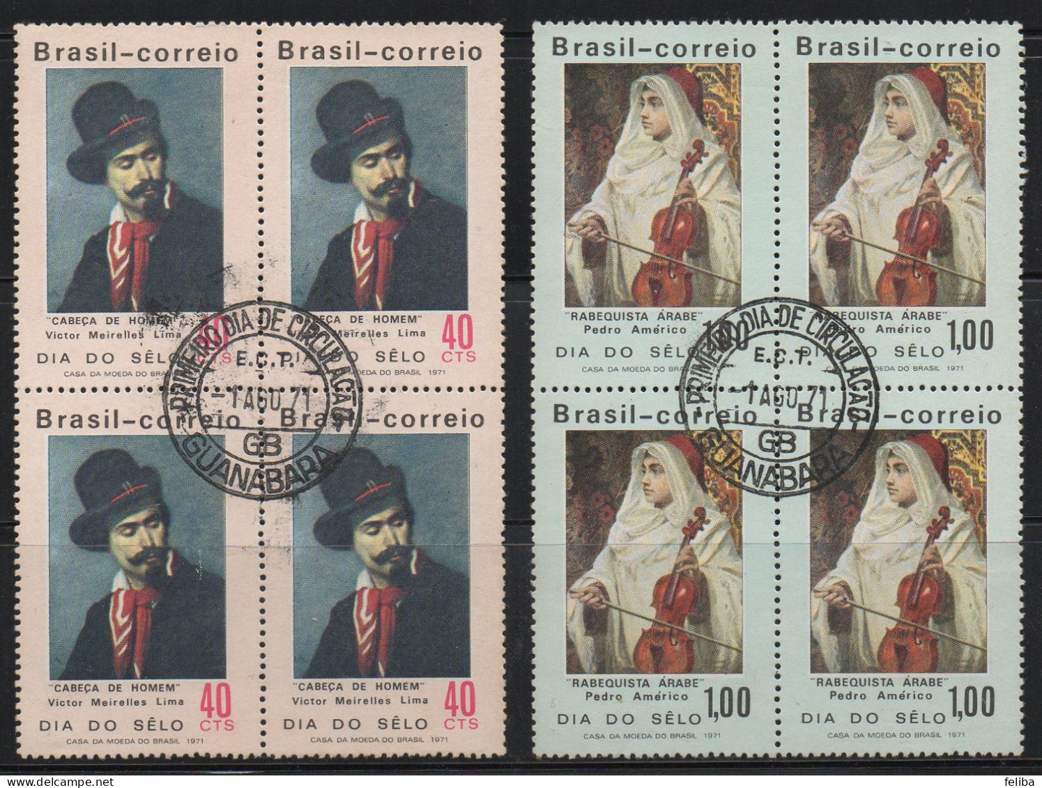 Brazil 1971 First Day Cancel On Block Of 4 - Unused Stamps