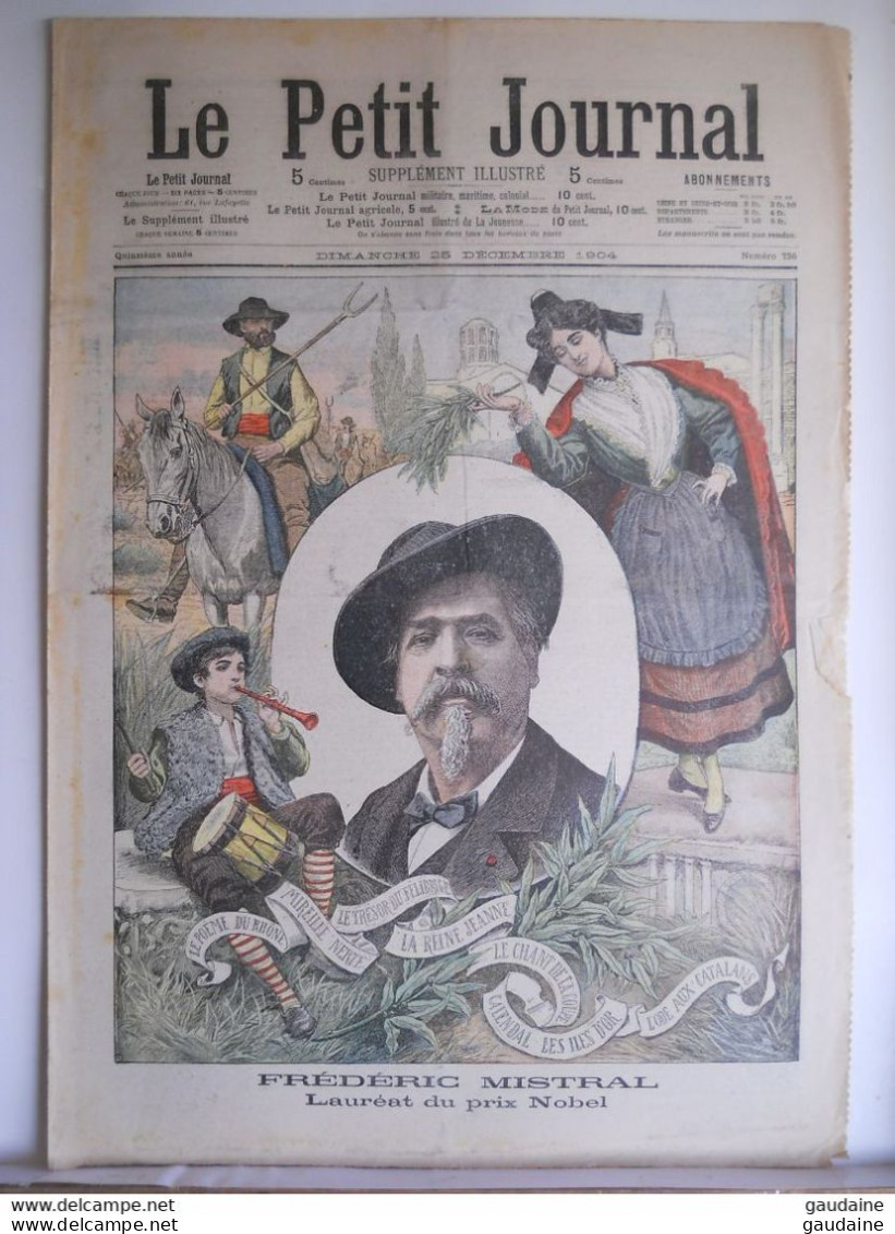 LE PETIT JOURNAL N°736 - 25 DECEMBRE 1904 - FREDERIC MISTRAL LAUREAT DU PRIX NOBEL - RUSSIE SAINT PETERSBPOURG - Le Petit Journal