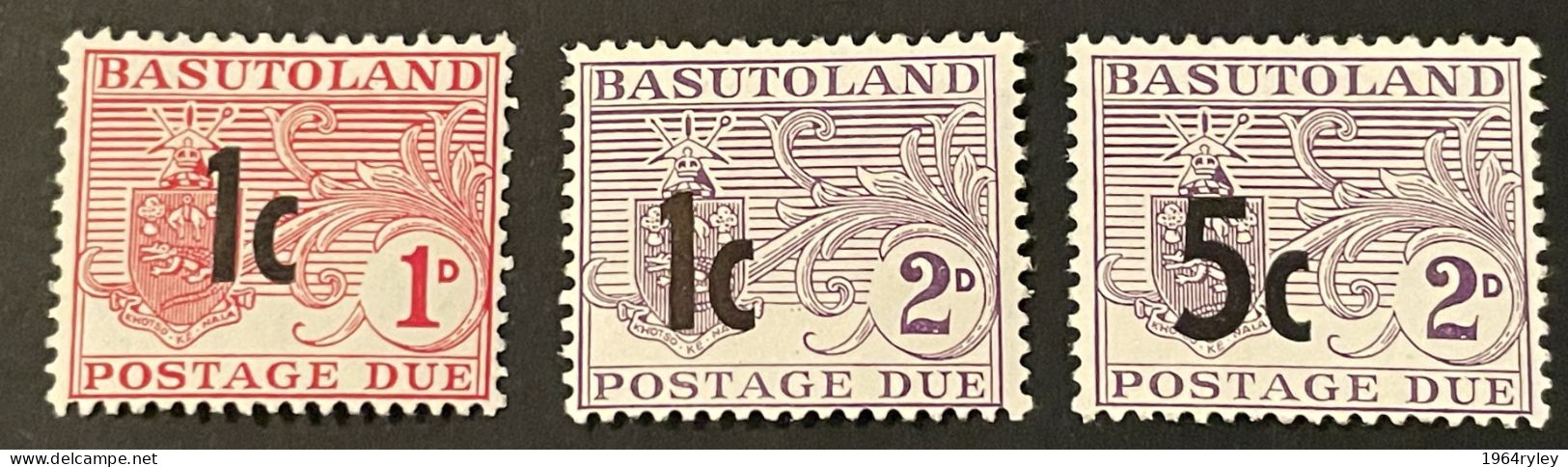 BASUTOLAND - MH* - 1961 - # P5, 6, 8 - 1933-1964 Colonie Britannique