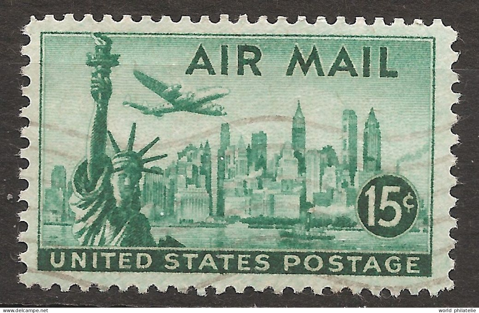 Etats-Unis D'Amérique USA 1947 N° PA 37 Iso O Avion, Aviation, Vue, New York, Statue De La Liberté, Douglas, Manhattan - Gebruikt