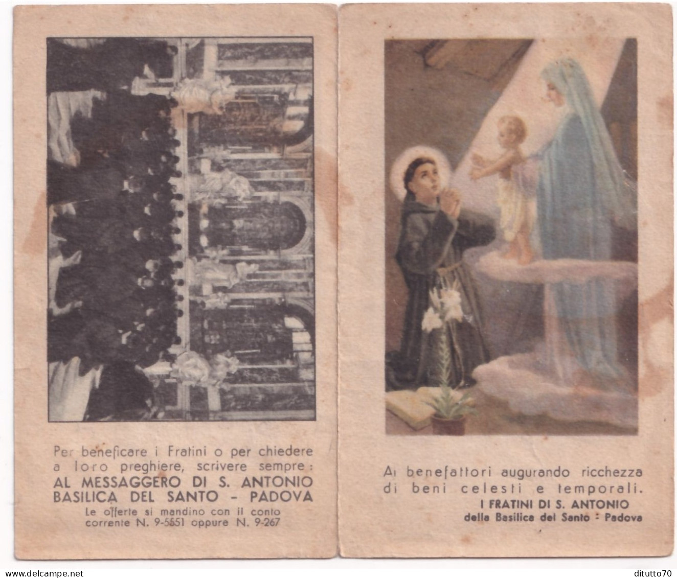 Calendarietto - I Fratini Di S.antonio  Della Basilica Del Santo - Padova - Anno 1947 - Petit Format : 1941-60