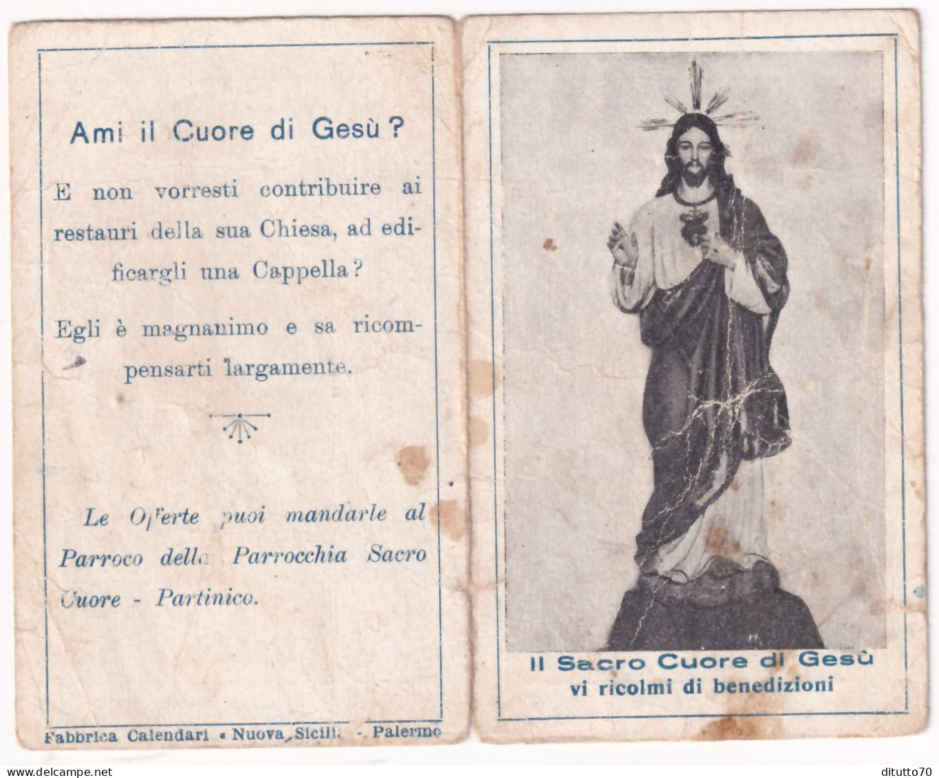 Calendarietto - Il Sacro Cuore Di Gesù - Anno 1948 - Petit Format : 1941-60