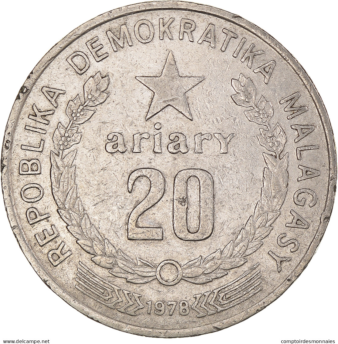 Monnaie, Madagascar, 20 Ariary, 1978, British Royal Mint, TTB, Nickel, KM:14 - Madagaskar
