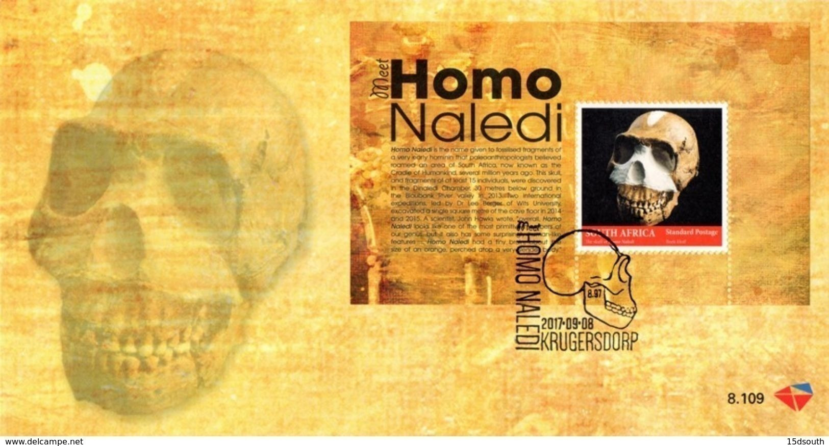 South Africa - 2017 Homo Naledi Fossil FDC - Fossiles
