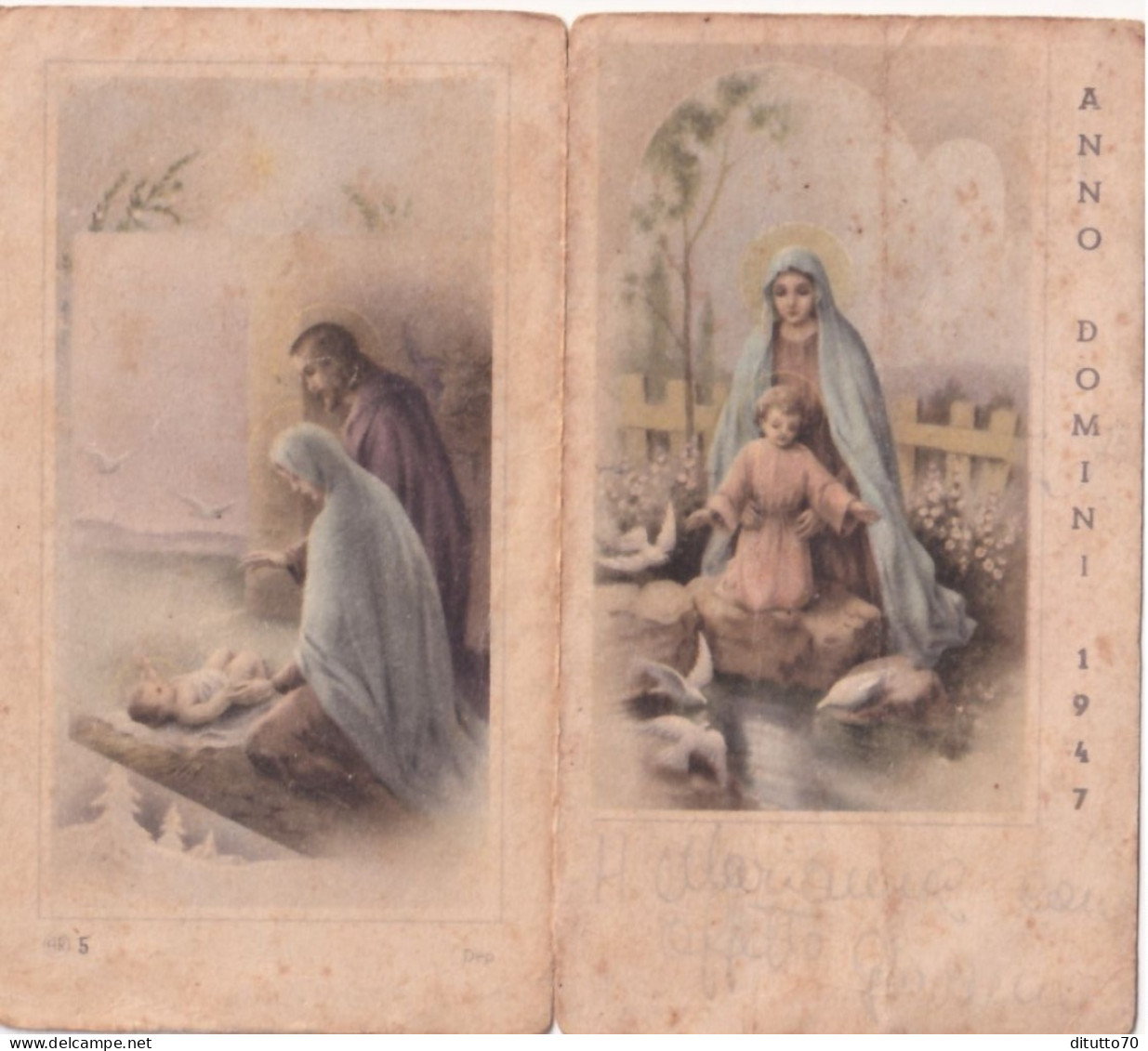 Calendarietto - Madonna E Gesù Bambino - Anno Domini - Anno 1947 - Kleinformat : 1941-60