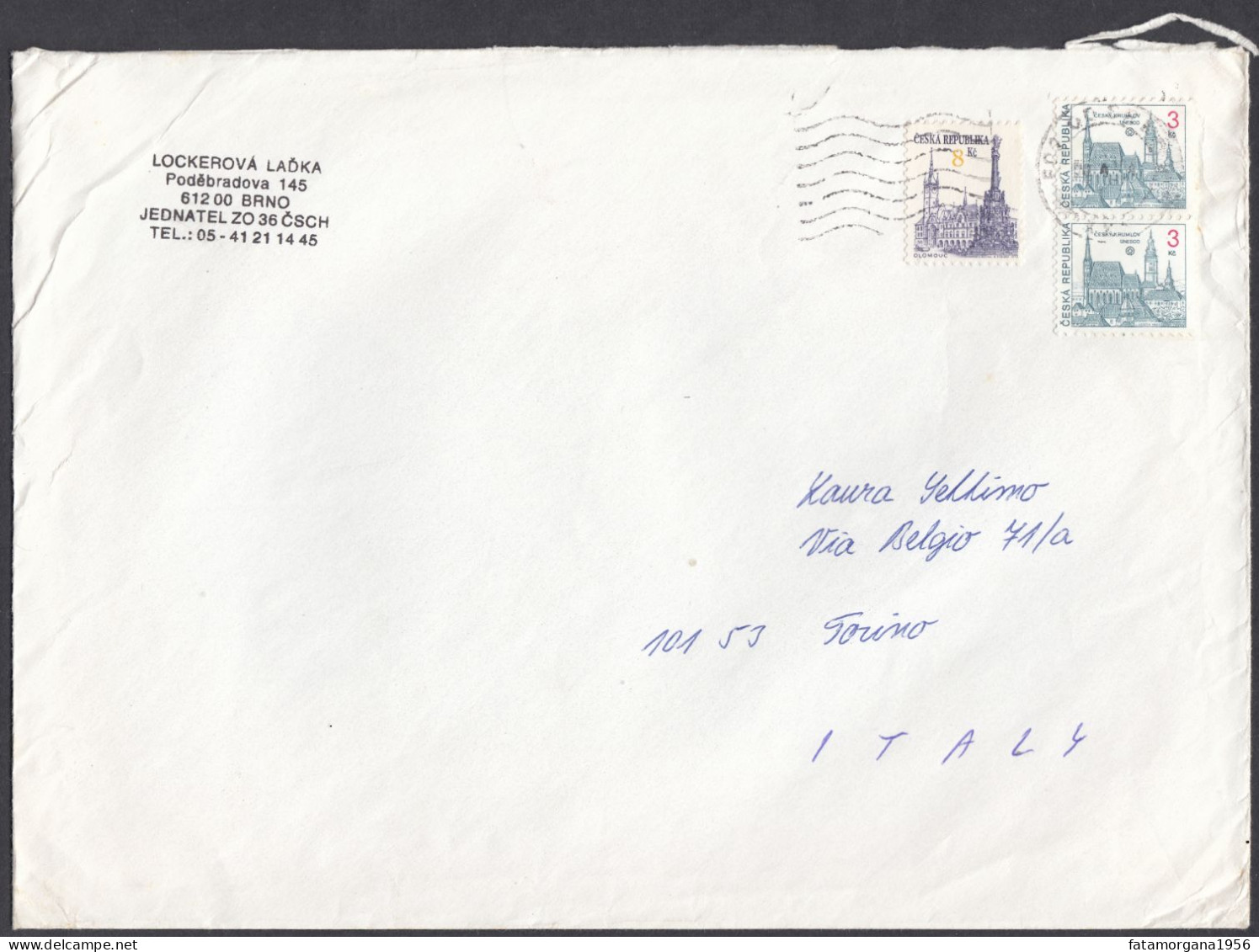 REP. CECA - 1993 - Busta Viaggiata Affrancata Con Due Yvert 18 E Due 16. - Storia Postale