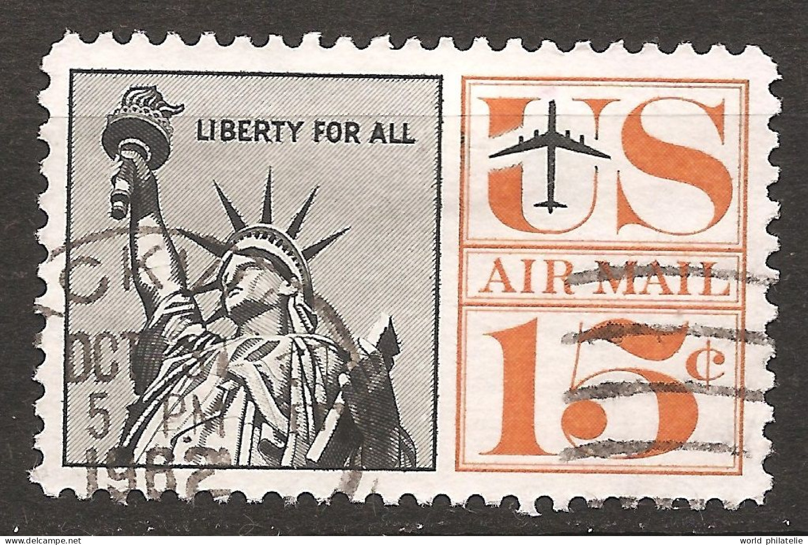Etats-Unis D'Amérique USA 1959 N° PA 58 Iso O Avion, Aviation, Statue De La Liberté, Bartholdi, Eiffel, Indépendance - Gebraucht