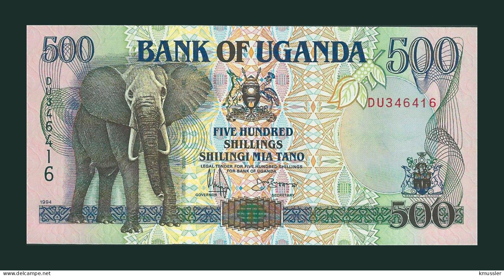 # # # Banknote Uganda 500 Shillings 1994 (P-35) UNC # # # - Ouganda