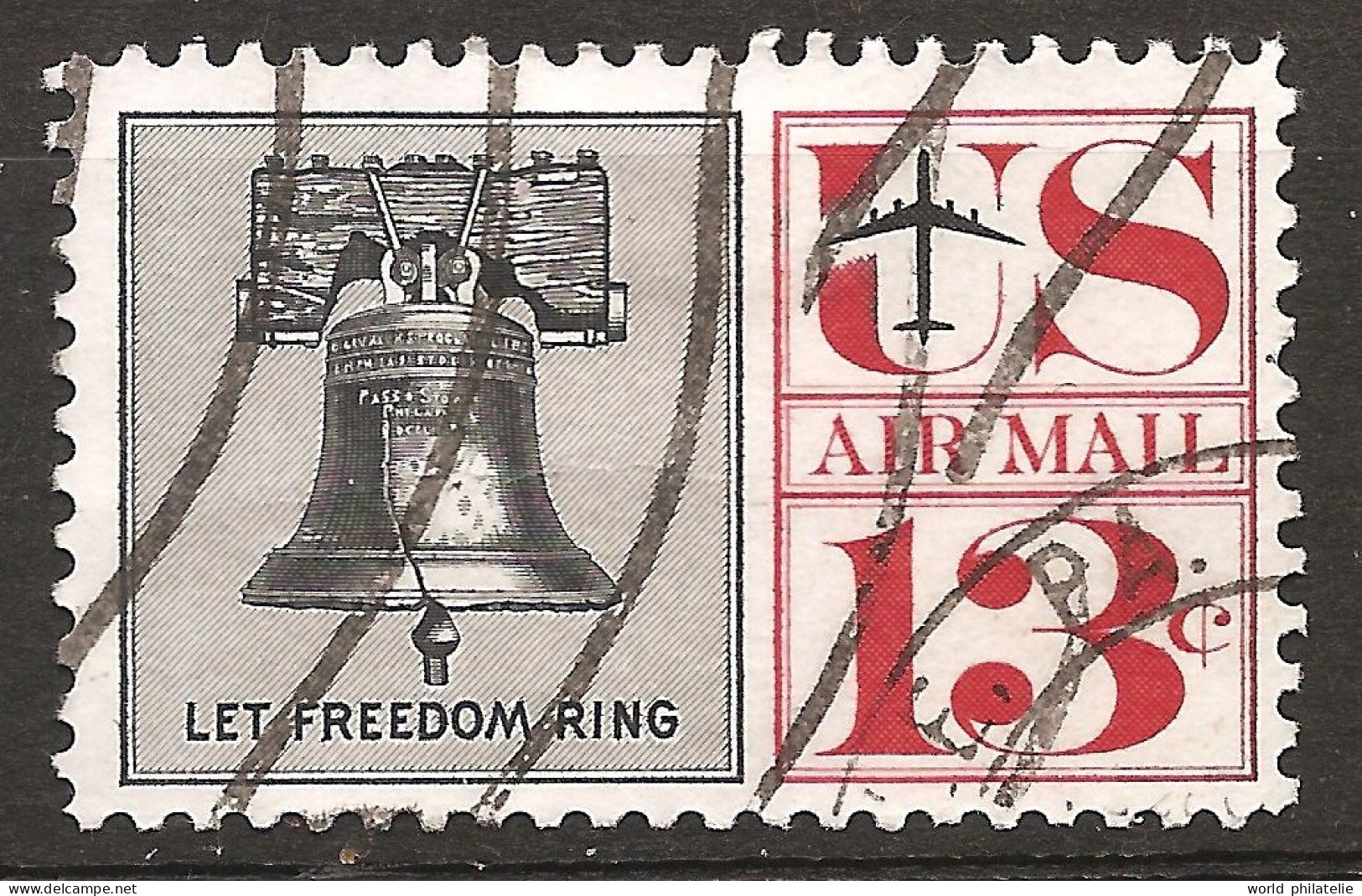 Etats-Unis D'Amérique USA 1959 N° PA 57 Iso O Avion, Aviation, Cloche De La Liberté, Guerre Froide, Indépendance Clocher - Used Stamps