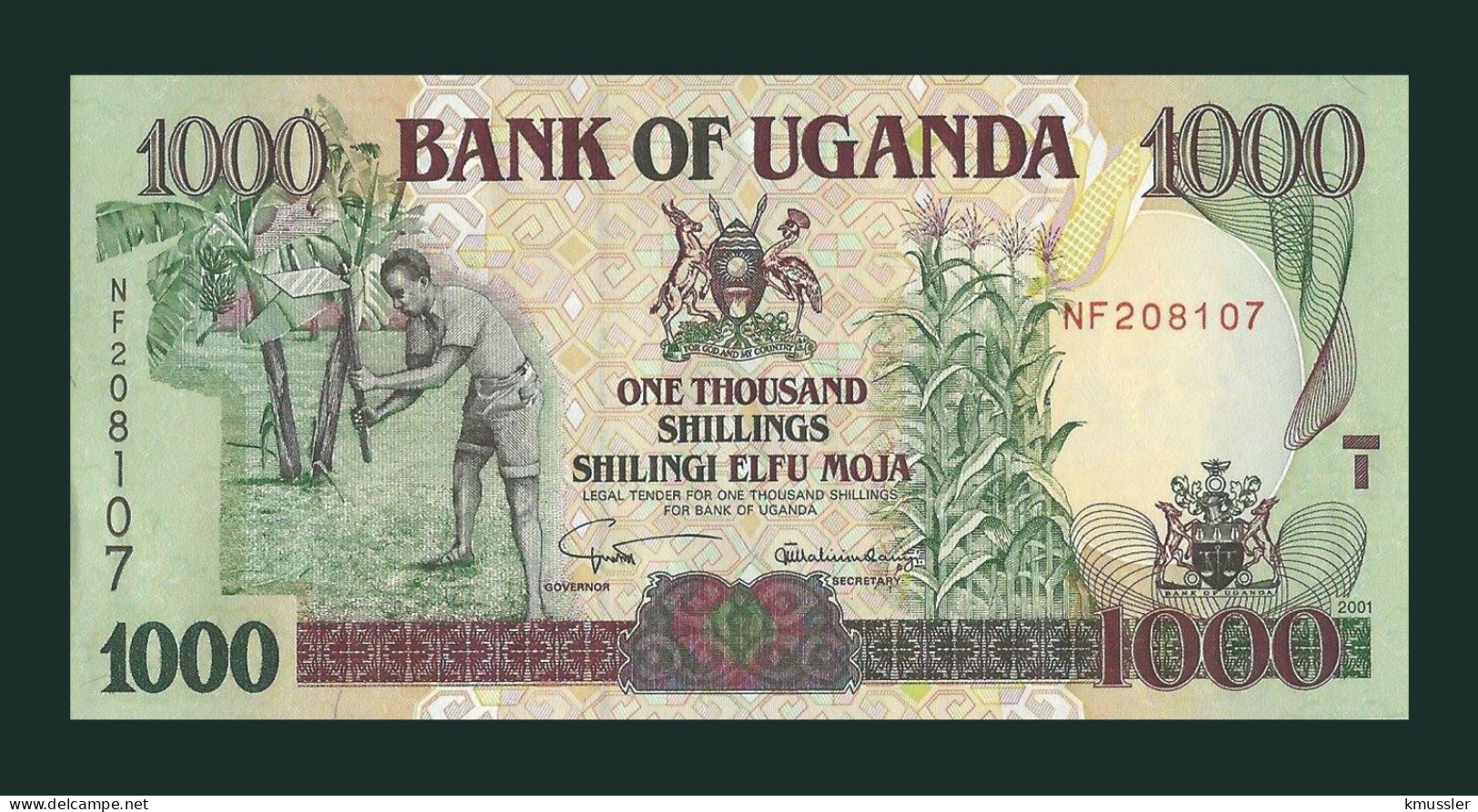 # # # Banknote Uganda 1.000 Shillings 2001 (P-39A) UNC # # # - Uganda