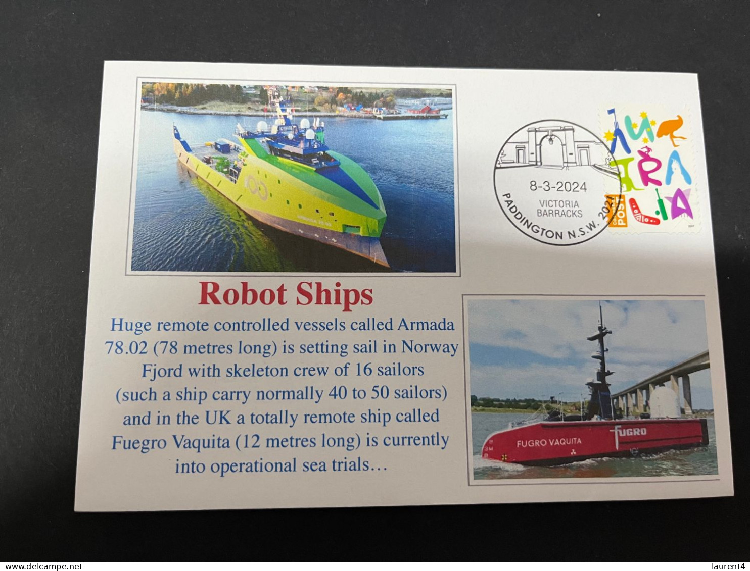 9-3-2024 (2 Y 33) Norway & UK Experiment With ROBOT Shipping - Autres (Mer)
