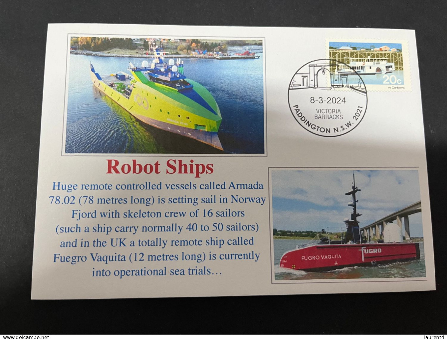 9-3-2024 (2 Y 33) Norway & UK Experiment With ROBOT Shipping - Sonstige (See)