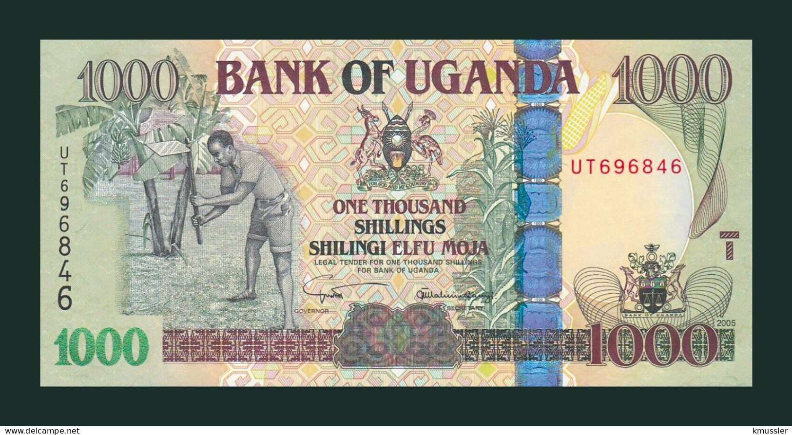 # # # Banknote Uganda 1.000 Shillings 2005 (P-43) UNC # # # - Ouganda