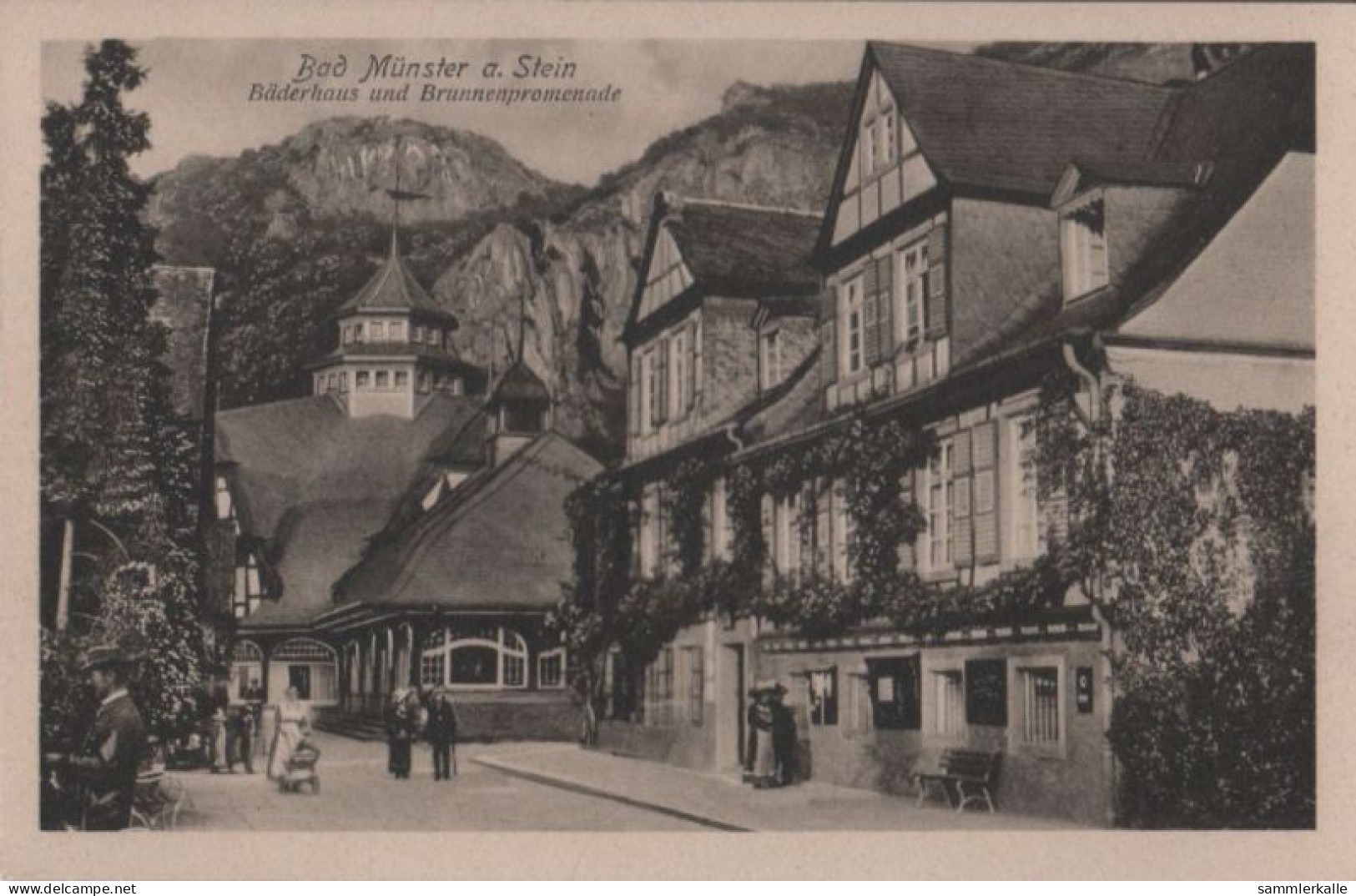 46342 - Bad Münster Am Stein-Ebernburg - Bäderhaus Und Brunnenpromenade - Ca. 1935 - Bad Muenster A. Stein - Ebernburg