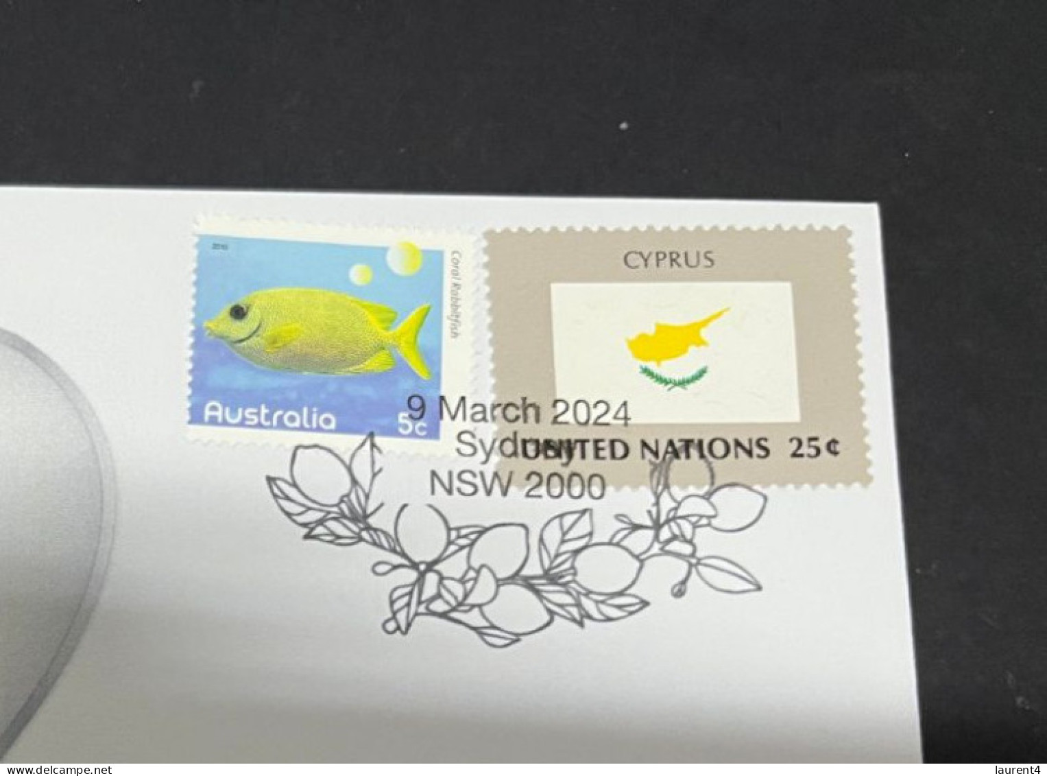 9-3-2024 (2 Y 33) COVID-19 4th Anniversary - Cyprus - 9 March 2024 (with Cyprus UN Flag Stamp) - Malattie