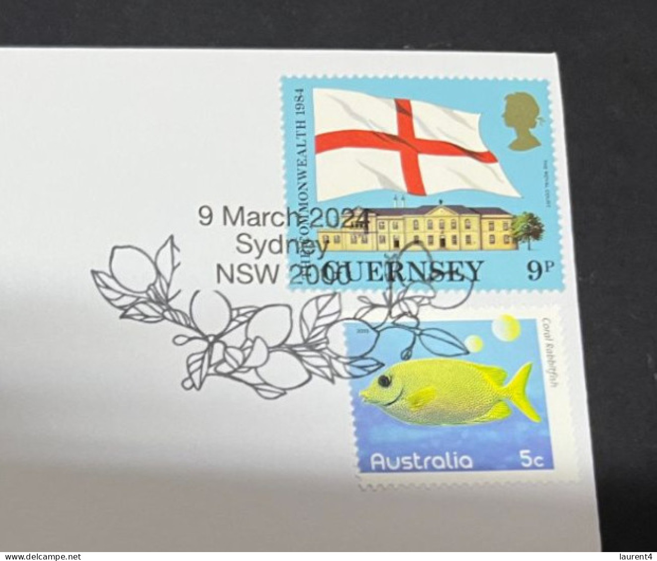 9-3-2024 (2 Y 33) COVID-19 4th Anniversary - Guernsey - 9 March 2024 (with Guernsey Flag Stamp) - Malattie