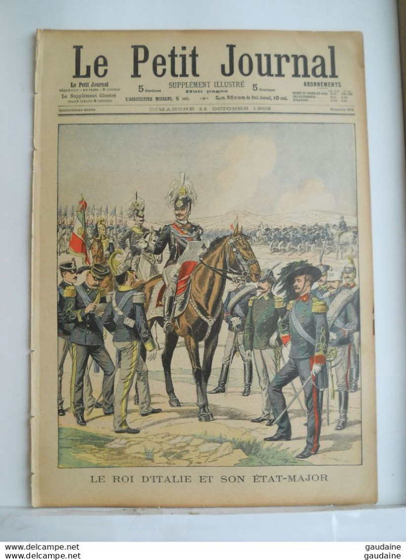 LE PETIT JOURNAL N°673 - 11 OCTOBRE 1903 - ROI D'ITALIE VICTOR EMMANUEL III - NAUFRAGE DE L'AMIRAL GUEYDON EN AFRIQUE - Le Petit Journal