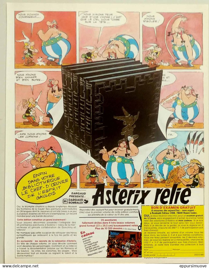 Publicité Papier  ASTERIX EDITION ROMBALDI Octobre 1984 AMSJU - Publicités