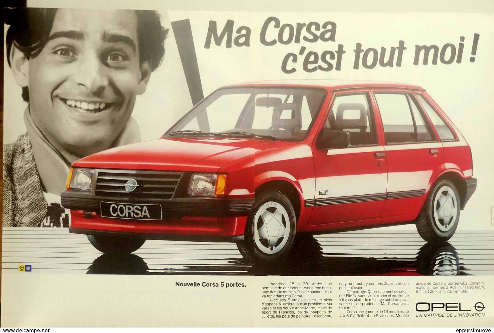 Publicité Papier  VOITURE OPEL CORSA Septembre 1985 AMSJU - 2 Pages - Publicités