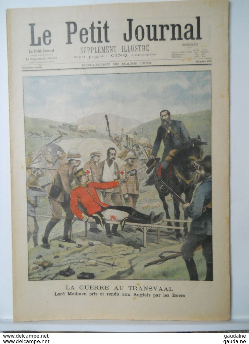 LE PETIT JOURNAL N° 593 - 30 MARS 1902 - LA GUERRE AU TRANSVAAL - PARIS INCENDIE RUE UZES POMPIERS - Le Petit Journal