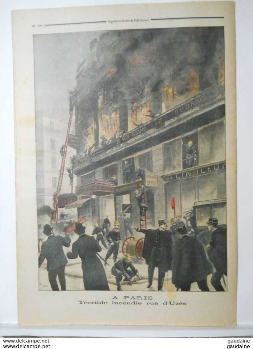 LE PETIT JOURNAL N° 593 - 30 MARS 1902 - LA GUERRE AU TRANSVAAL - PARIS INCENDIE RUE UZES POMPIERS - Le Petit Journal