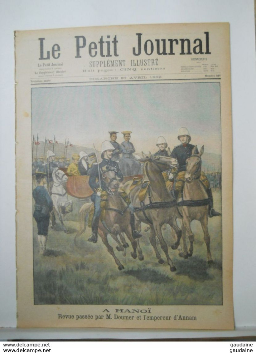 LE PETIT JOURNAL N° 597 - 27 AVRIL 1902 - A HANOI DOUMER ET L'EMPEREUR D'ANNAM - VIET NAM - Le Petit Journal