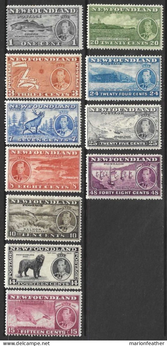 CANADA.." NEWFOUNDLAND."...KING GEORGE VI..(1936-52.)....CORONATION , LONG SET OF 11......MH....... - Unused Stamps