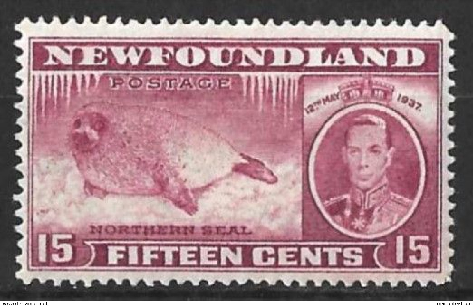 CANADA.." NEWFOUNDLAND."...KING GEORGE VI..(1936-52.)..." 1937.."....15c......P14......(CAT. VAL.£21..).....MH.... - Neufs