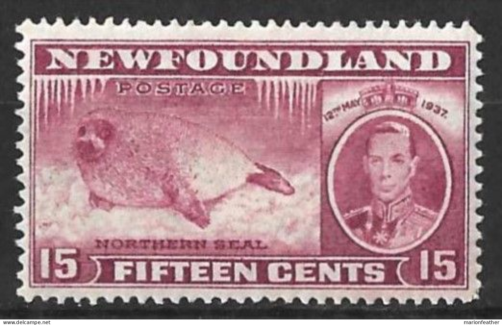 CANADA.." NEWFOUNDLAND."...KING GEORGE VI..(1936-52.)..." 1937.."....15c......P14......(CAT. VAL.£21..).....MH.... - Nuevos