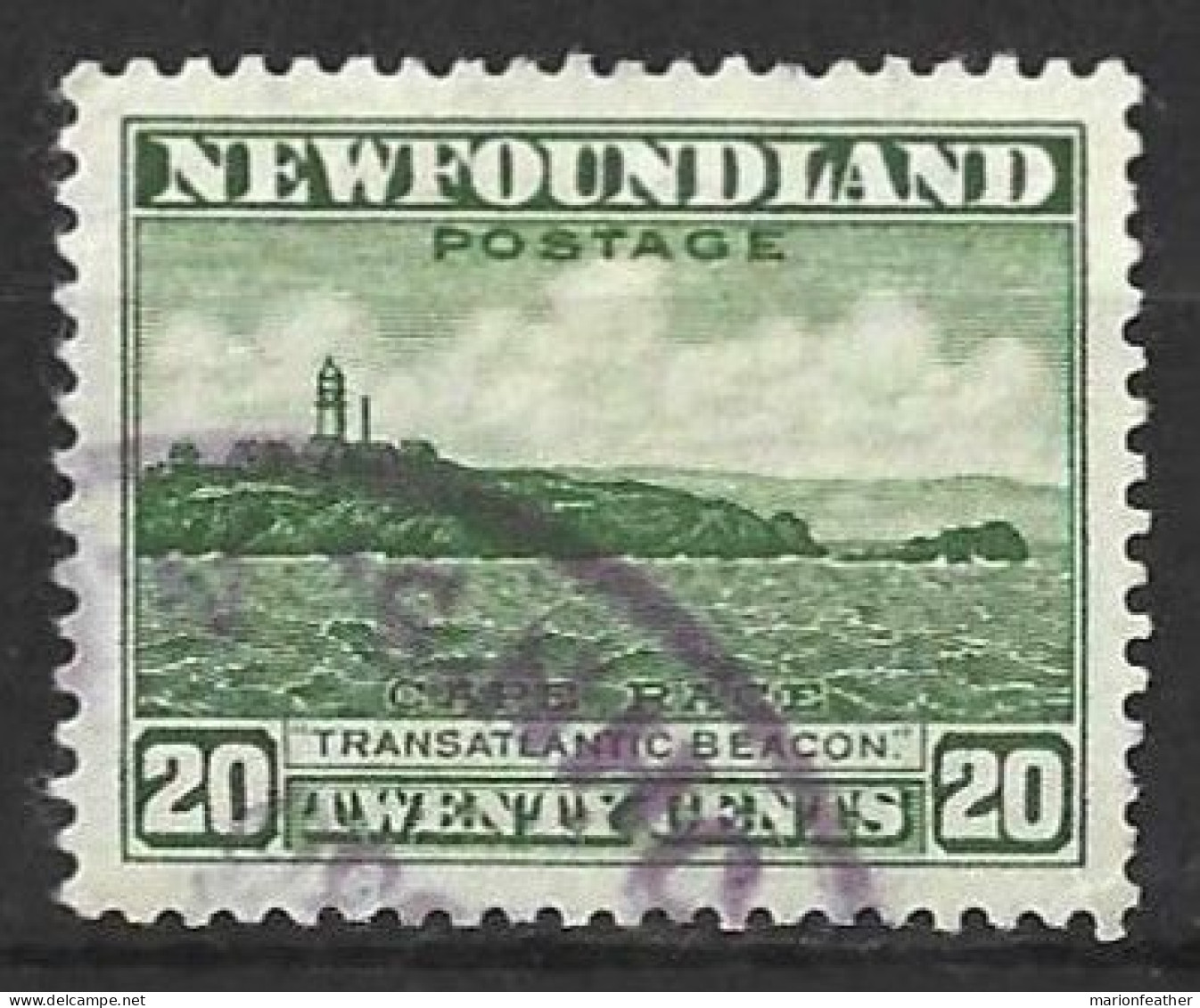 CANADA.." NEWFOUNDLAND."...KING GEORGE VI..(1910-36.)..." 1932.."....20c.....SG218.....USED...... - Gebraucht