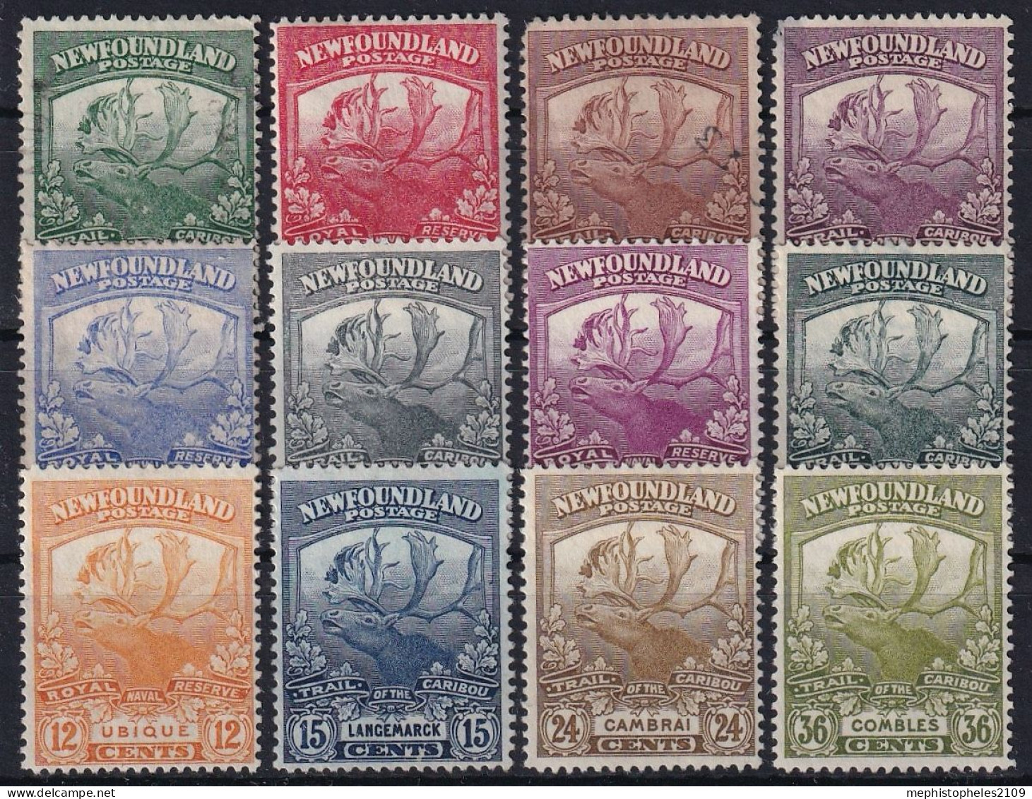 NEWFOUNDLAND 1919 - MLH/MNG - Sc# 115-126 - Complete Set! - 1908-1947