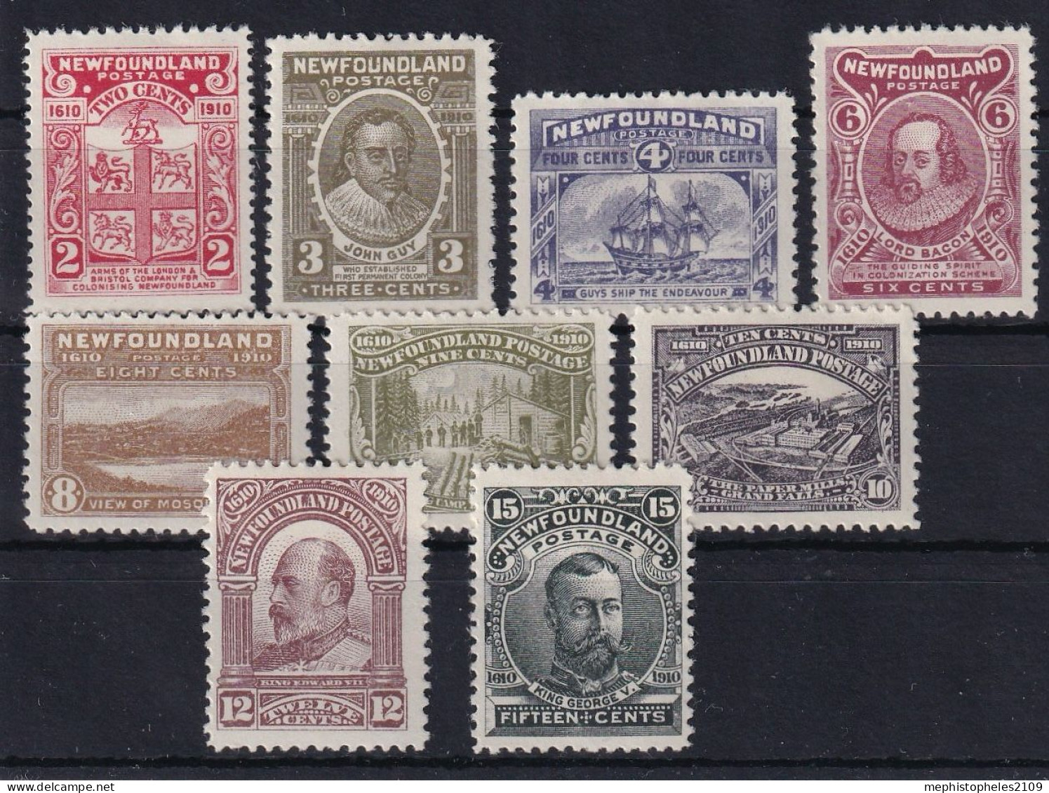 NEWFOUNDLAND 1910 - MLH - Sc# 88, 89, 90, 92A, 93, 94, 95, 96, 97 - 1908-1947