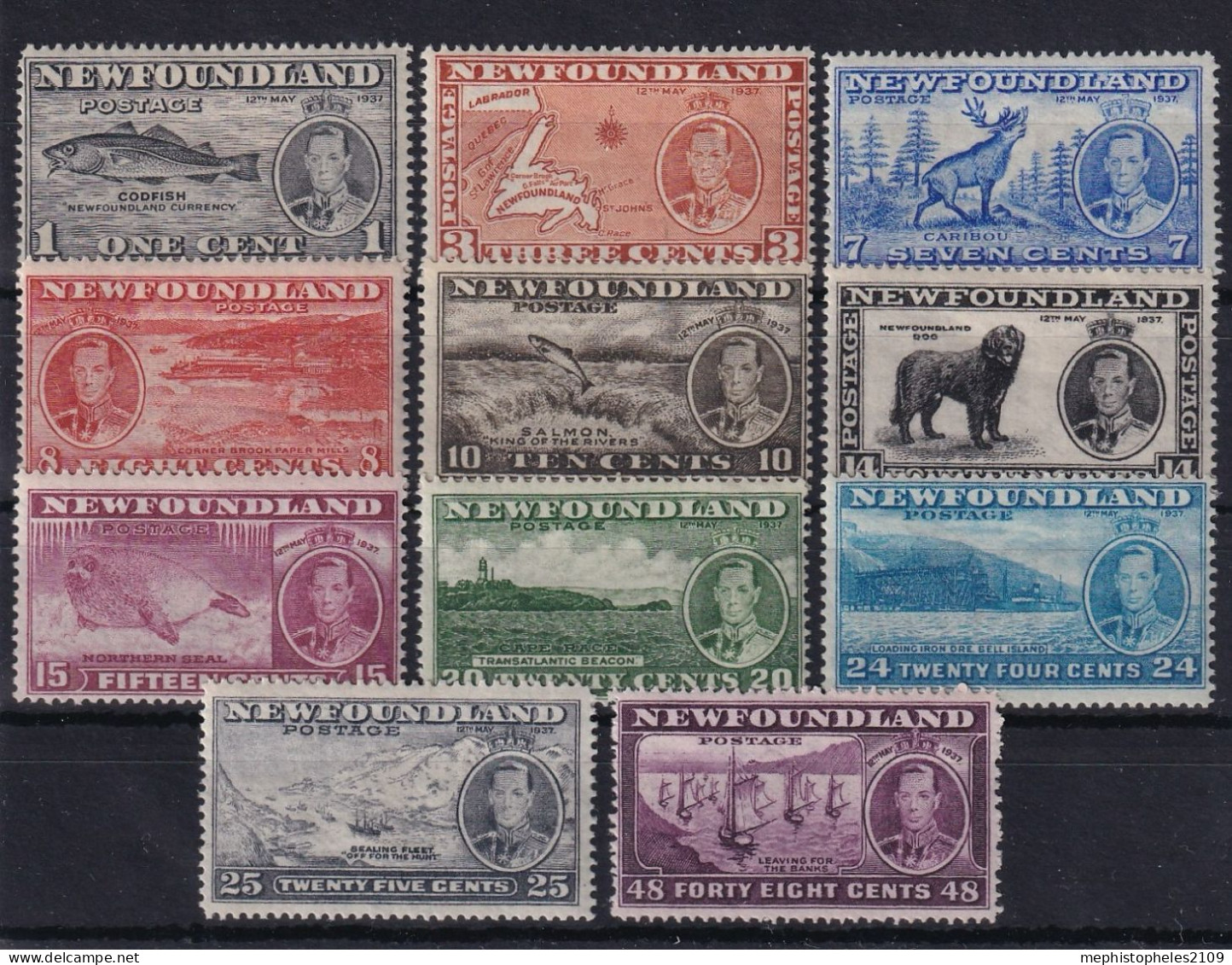 NEWFOUNDLAND 1937 - MNH/MLH - Sc# 233-243 - Complete Set! - 1908-1947