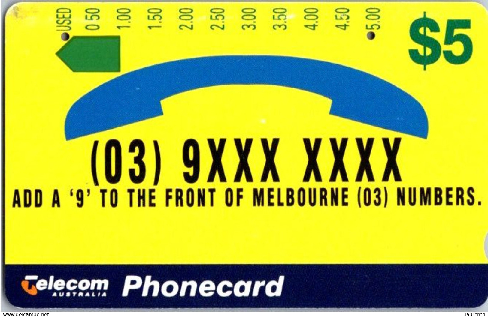 9-3-2024 (Phonecard) Change Of Phone Numbers In Melbourne With 9 - $ 5.00 - Phonecard - Carte De Téléphoone (1 Card) - Australie