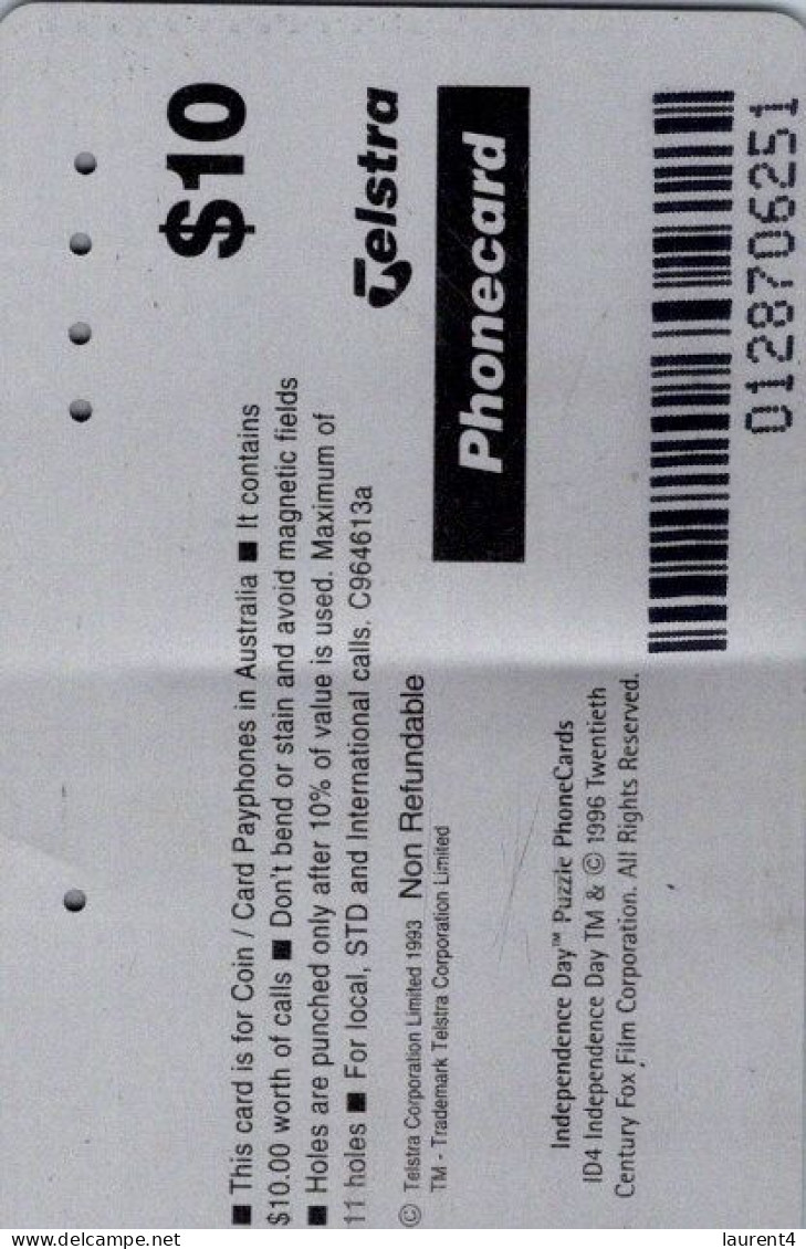 9-3-2024 (Phonecard) Movie Independence Day - $ 10.00 - Phonecard - Carte De Téléphoone (1 Card With Thin Fold) - Australie