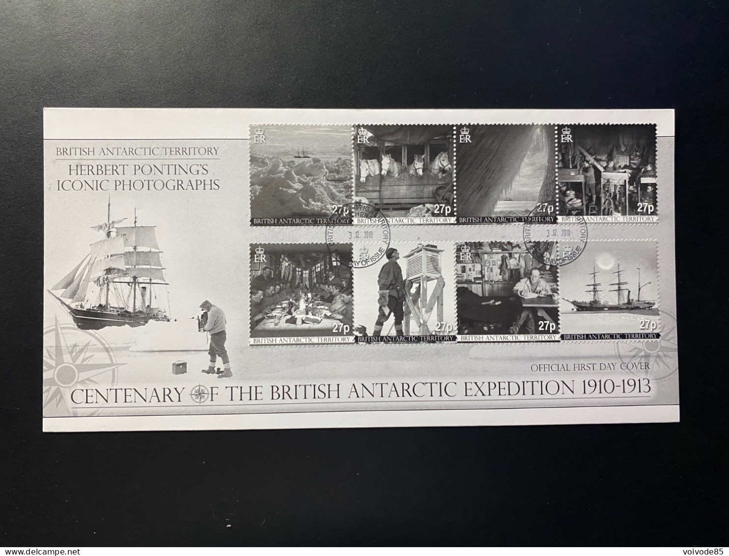 Enveloppe 1er Jour "100e Anniversaire De L'Expédition 1910-1913" - 03/12/2010 - British Antarctic Territory - FDC