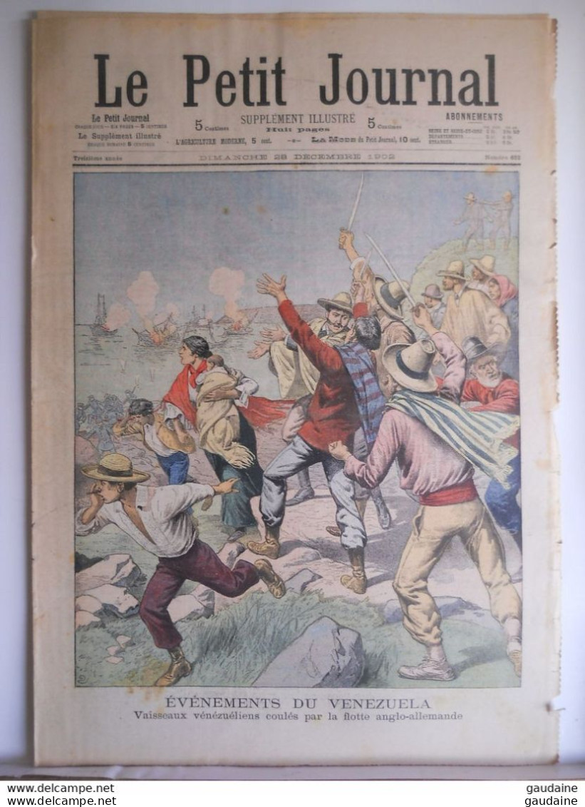 LE PETIT JOURNAL N° 632 - 28 DECEMBRE 1902 - EVENEMENTS DU VENEZUELA - LE FROID A PARIS BRASERO - Le Petit Journal