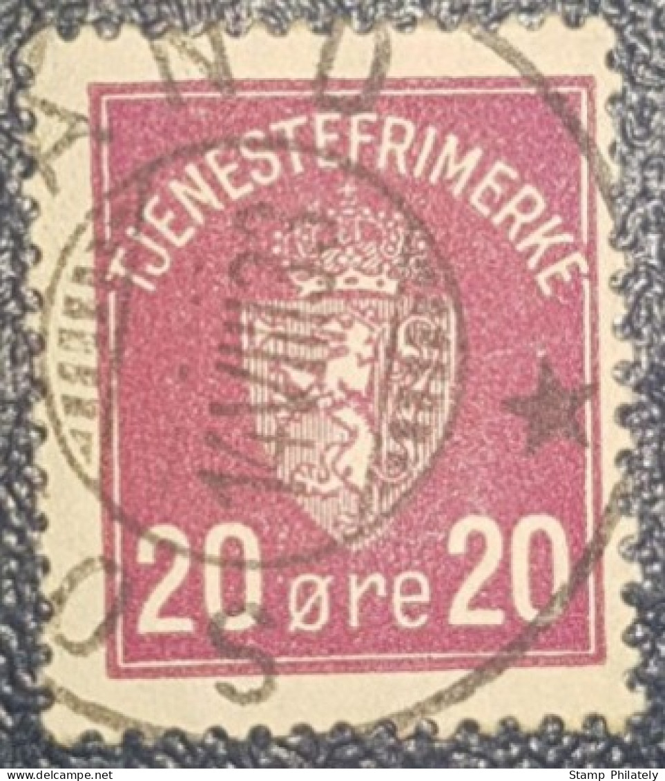 Norway 20 Classic Used Postmark Stamp 1933 - Oblitérés