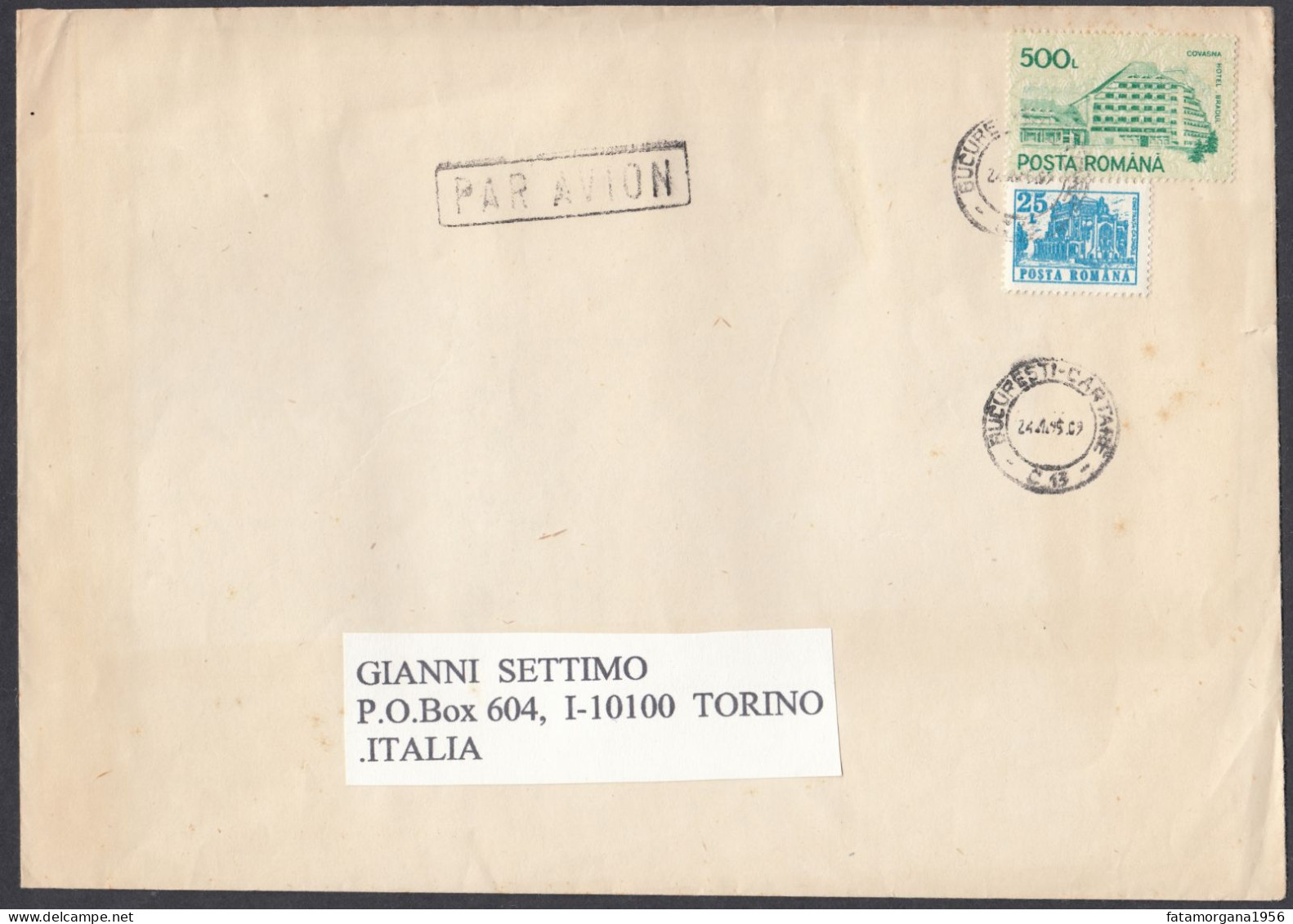 ROMANIA - 1995 - Busta Viaggiata Affrancata Con Yvert 3969 E 3976E. - Cartas & Documentos