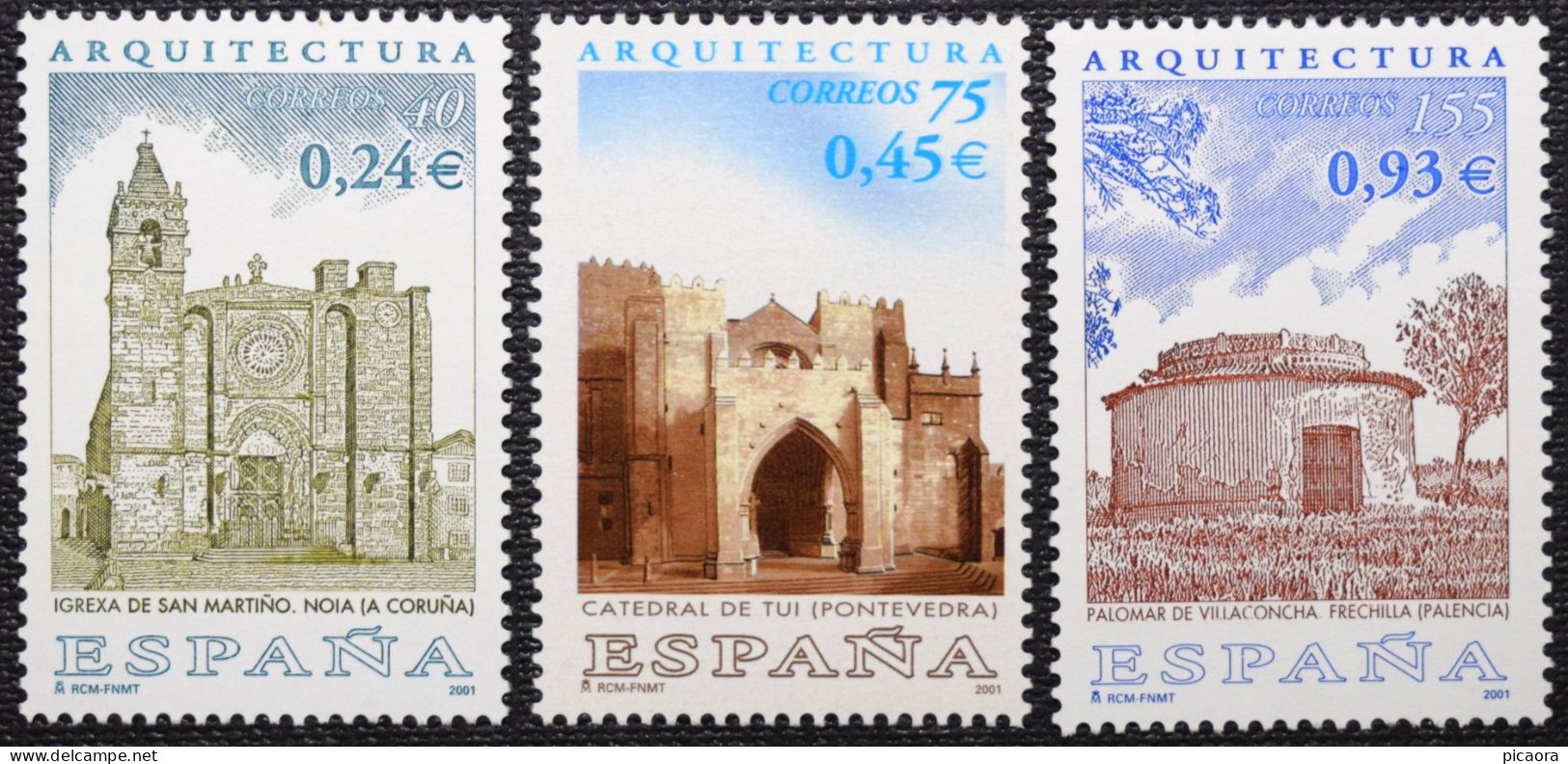 España Spain 2001  Arquitectura  Mi 3630/32  Yt 3364/66 Edi 3797/99   Nuevo New MNH ** - Otros & Sin Clasificación