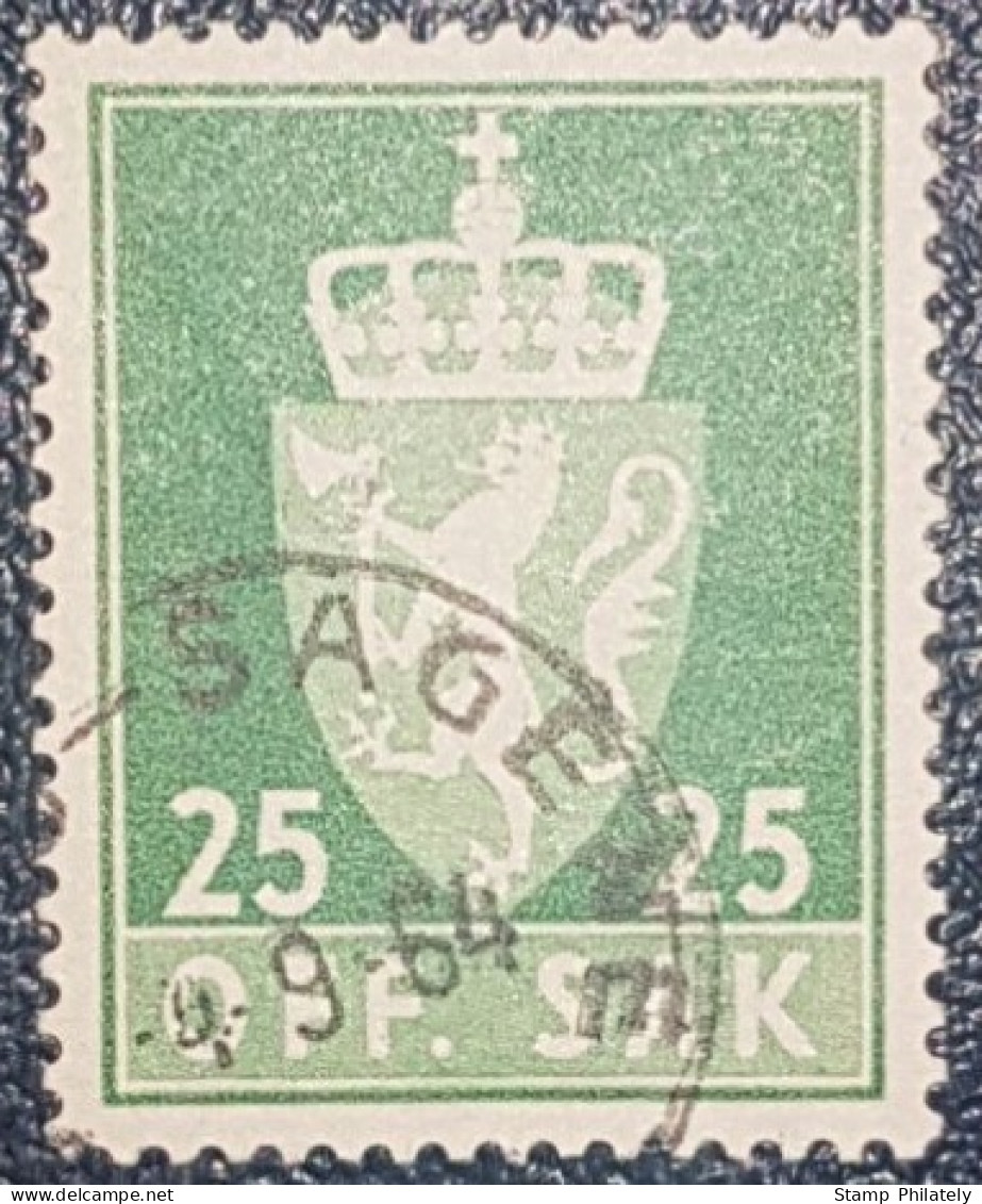 Norway 25 Used Stamp Sagene Cancel - Officials